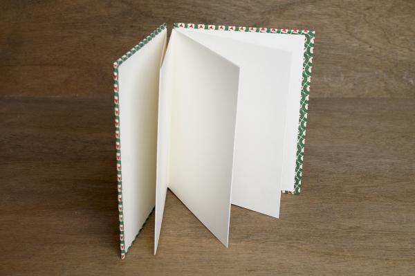 Mini photo album, green, roses, green ribbon